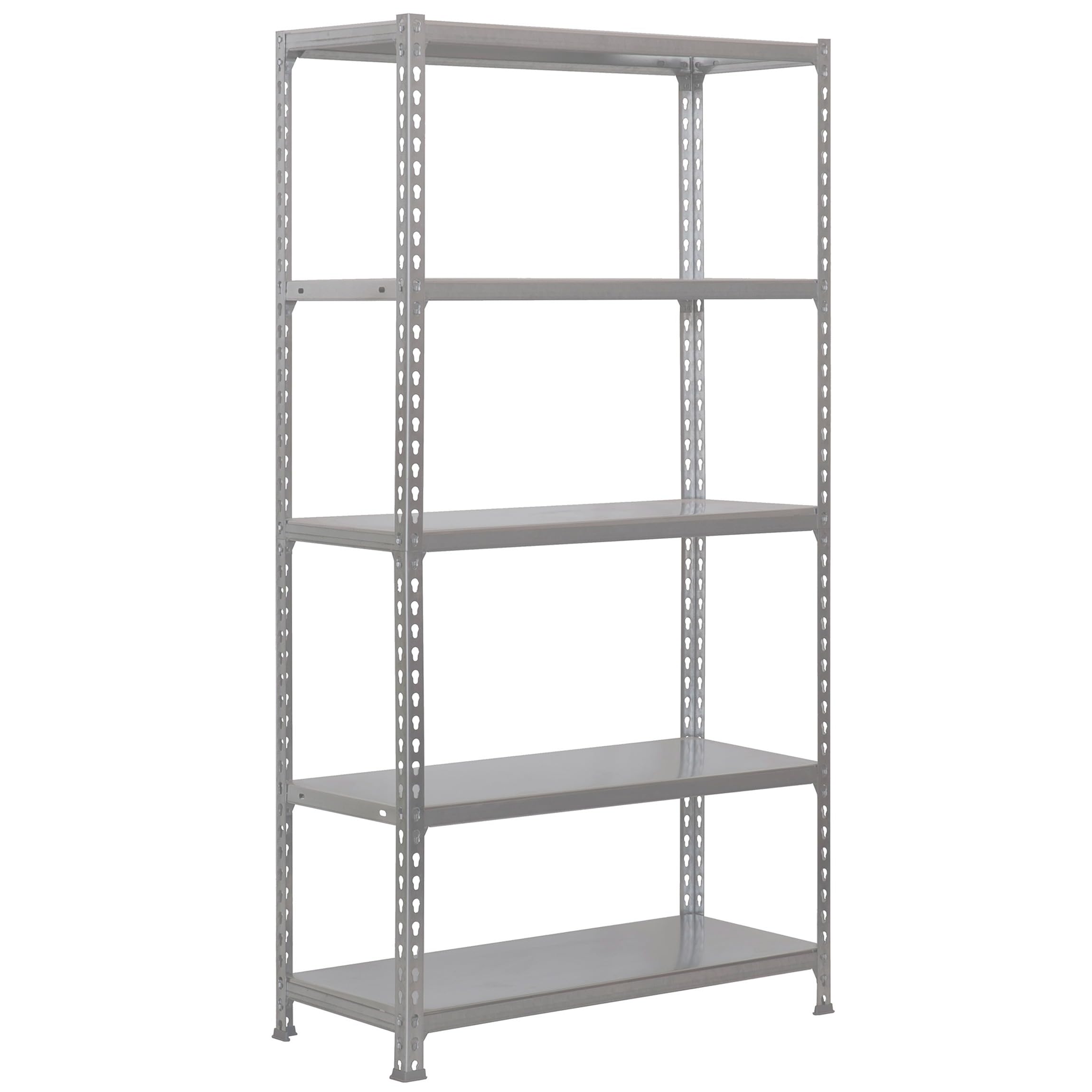 Simon Rack Garage Shelving Units 2000x1000x400 mm, 5 Tier Steel Rack, 180 kg per Shelf, Grey/Galvanised - Simonclick
