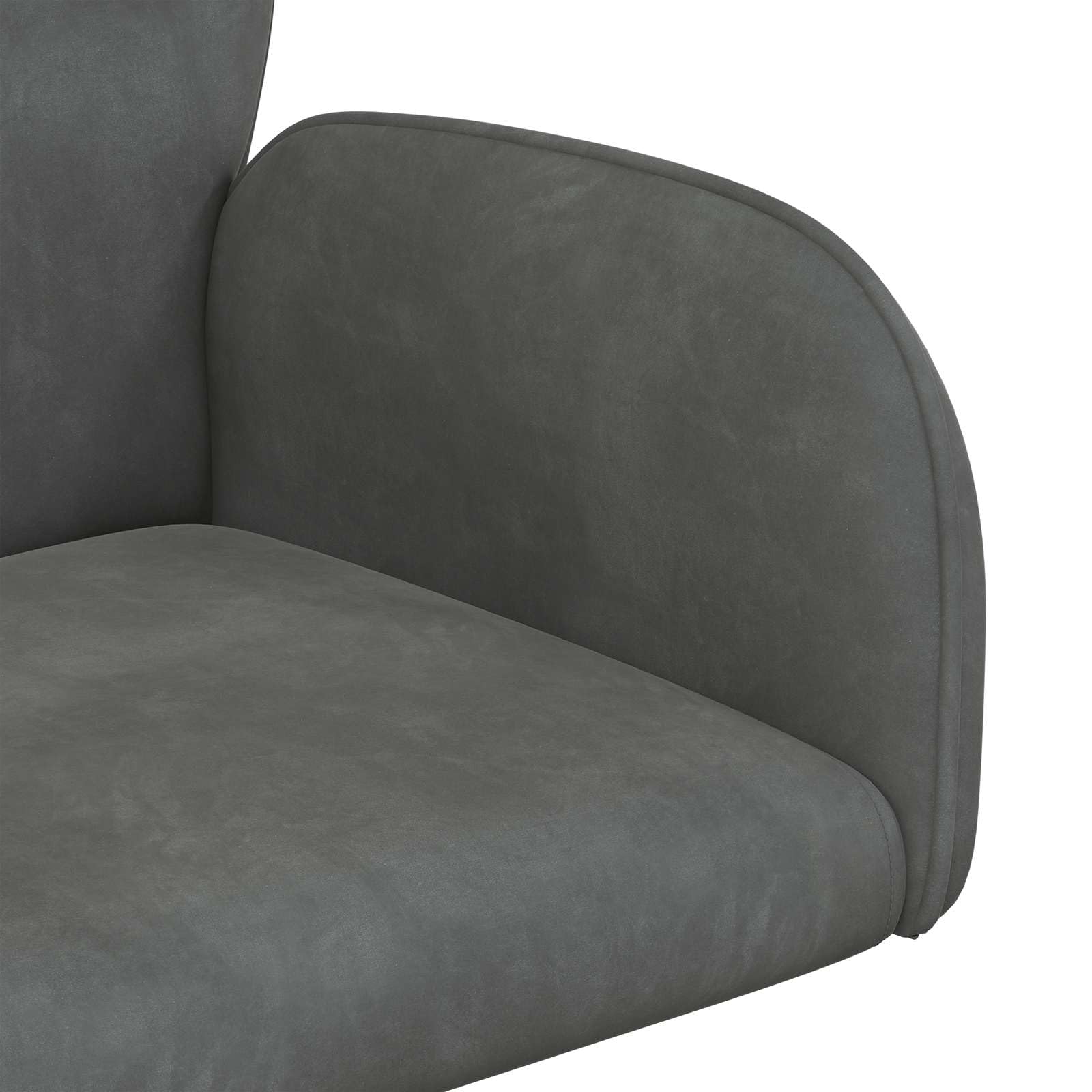 Juego de 2 sillas giratorias de terciopelo gris oscuro con marco de metal, 54 x 55 x 90 cm, altura regulable, rotación de 360 grados, silla de oficina ergonómica con reposabrazos para oficina