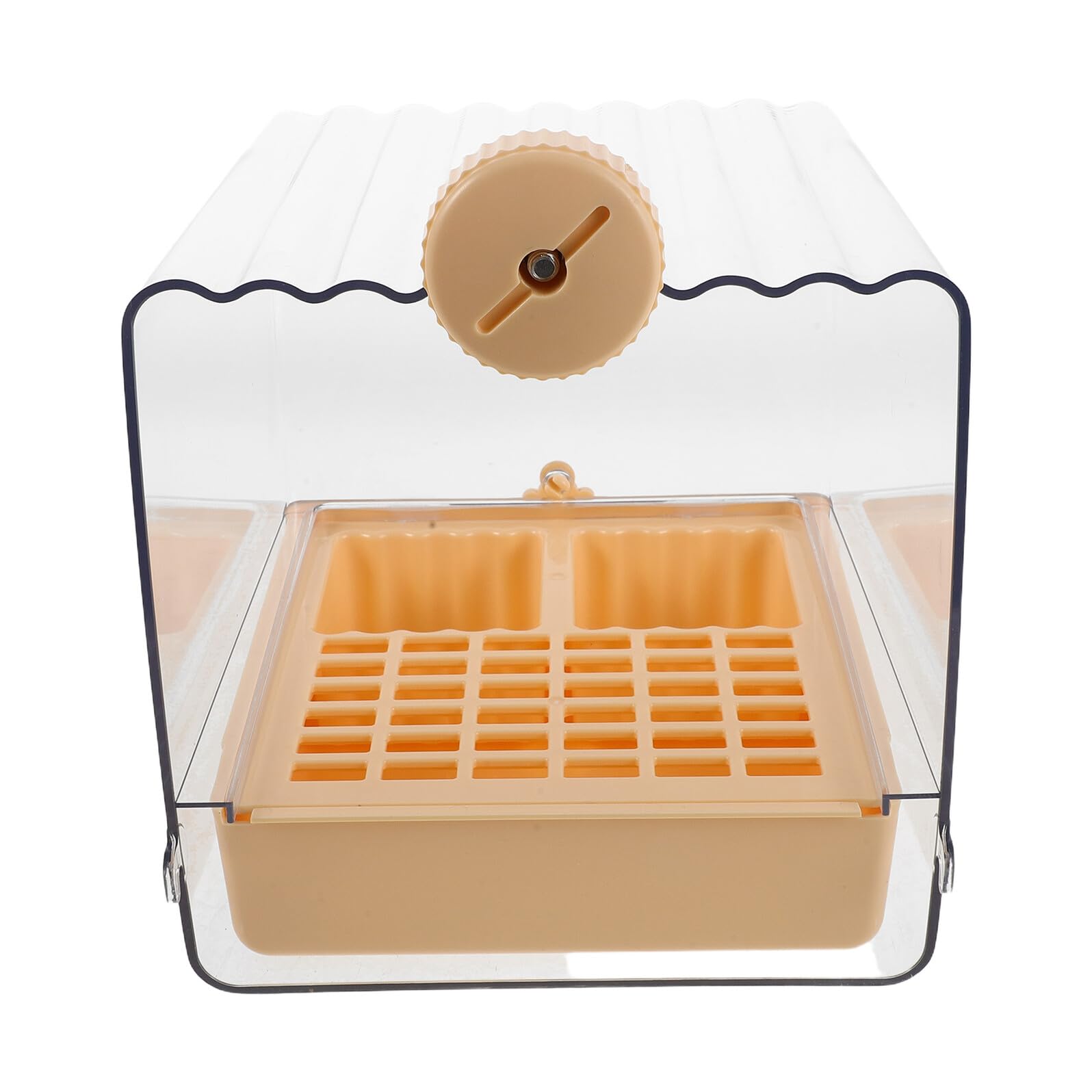 GLEAVI Baño Colgante para Pájaros Pequeño y Mediano Cuenco de Baño y Comedero de Plástico Color Naranja Multifuncional para Jaulas Ahorro de Espacio para Periquitos y Pinzones