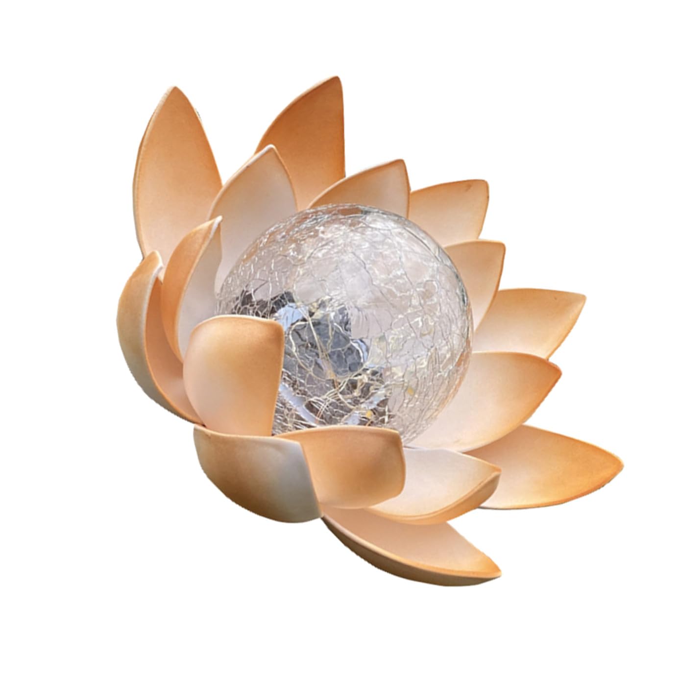 Tofficu Lámpara Solar de Loto para Jardín Luz LED Decorativa, Material Eva Abs Vidrio, Batería de 600 Mah, Adecuado para Caminos y Exteriores
