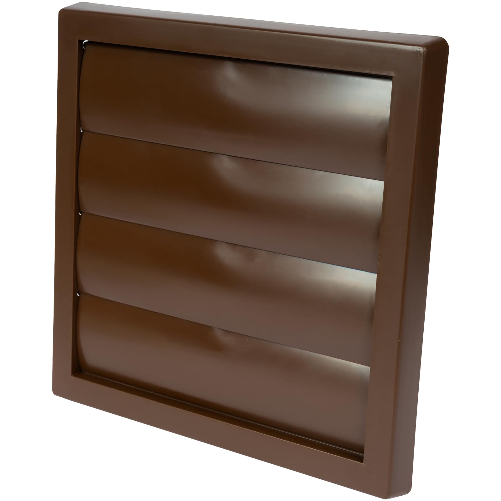Vent Systems diameter 6" Inch Brown Plastic Exterior Vent Cover, Heavy-Duty Louvered Grille with Mesh Screen, Airflow Shutter