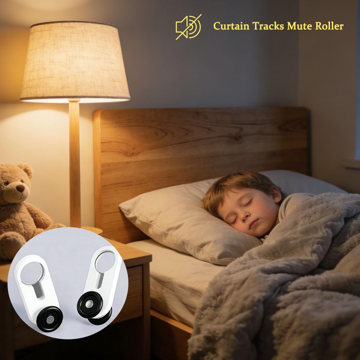 Ruedas silenciosas de acero inoxidable para rieles de cortina deslizantes, 200 piezas, fácil instalación, adecuadas para cortinas pesadas compatibles con rieles de 20-150 mm (blanco)