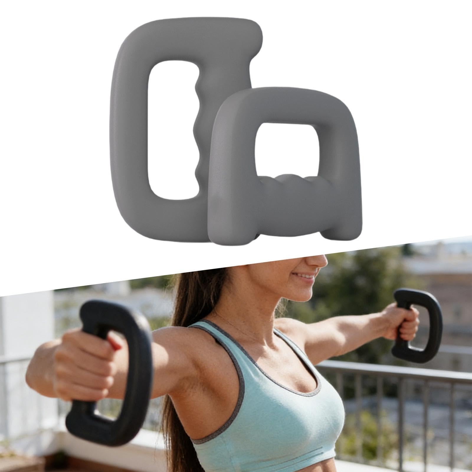 2 Pezzi Manubri Fitness Ergonomici Antiscivolo Ghisa Sagomata Impugnatura Nonslip Ideali per Allenamento Petto Braccia Spalle Curl Usati in Casa Uffic, Grigio 1.5 kg