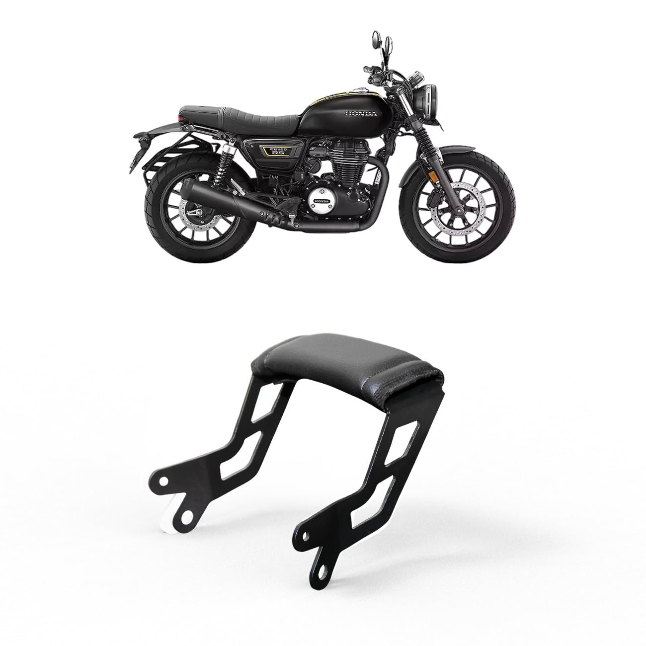 Auto Infinity® Grab Rail with Comfort Cushion Compatible with Honda CB350-RS (Black, Pack of 1)-image-23