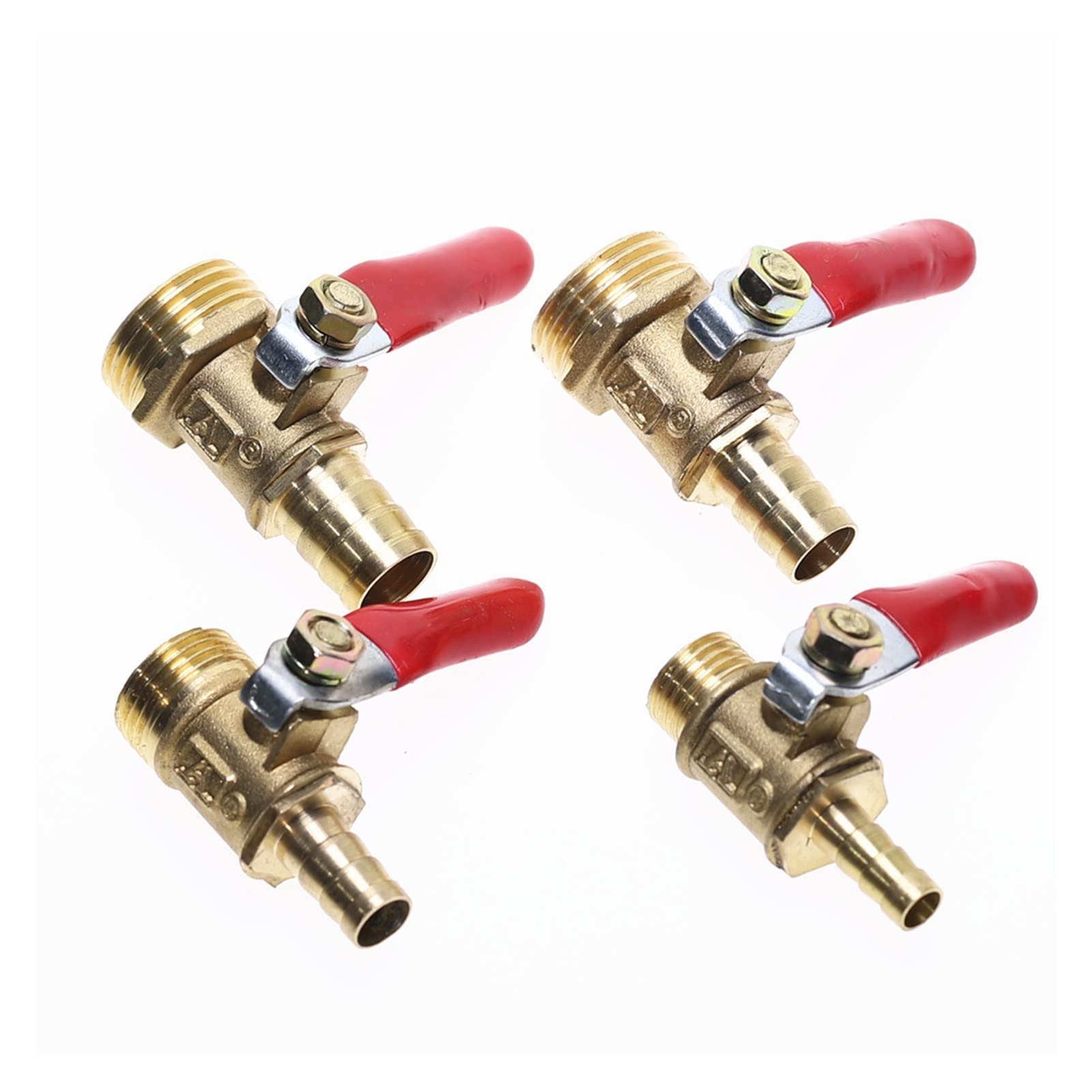 Válvula de bola de cobre con conector macho y espiga para manguera de agua