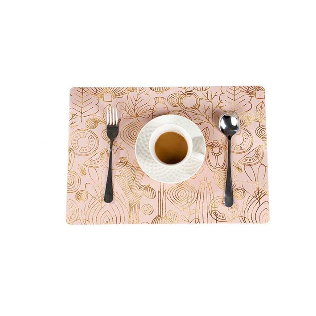 IANSHFKN Double-sided Household Western Food Mat Hot Gold Embossed Coaster Easy To Clean Insulated Placemats