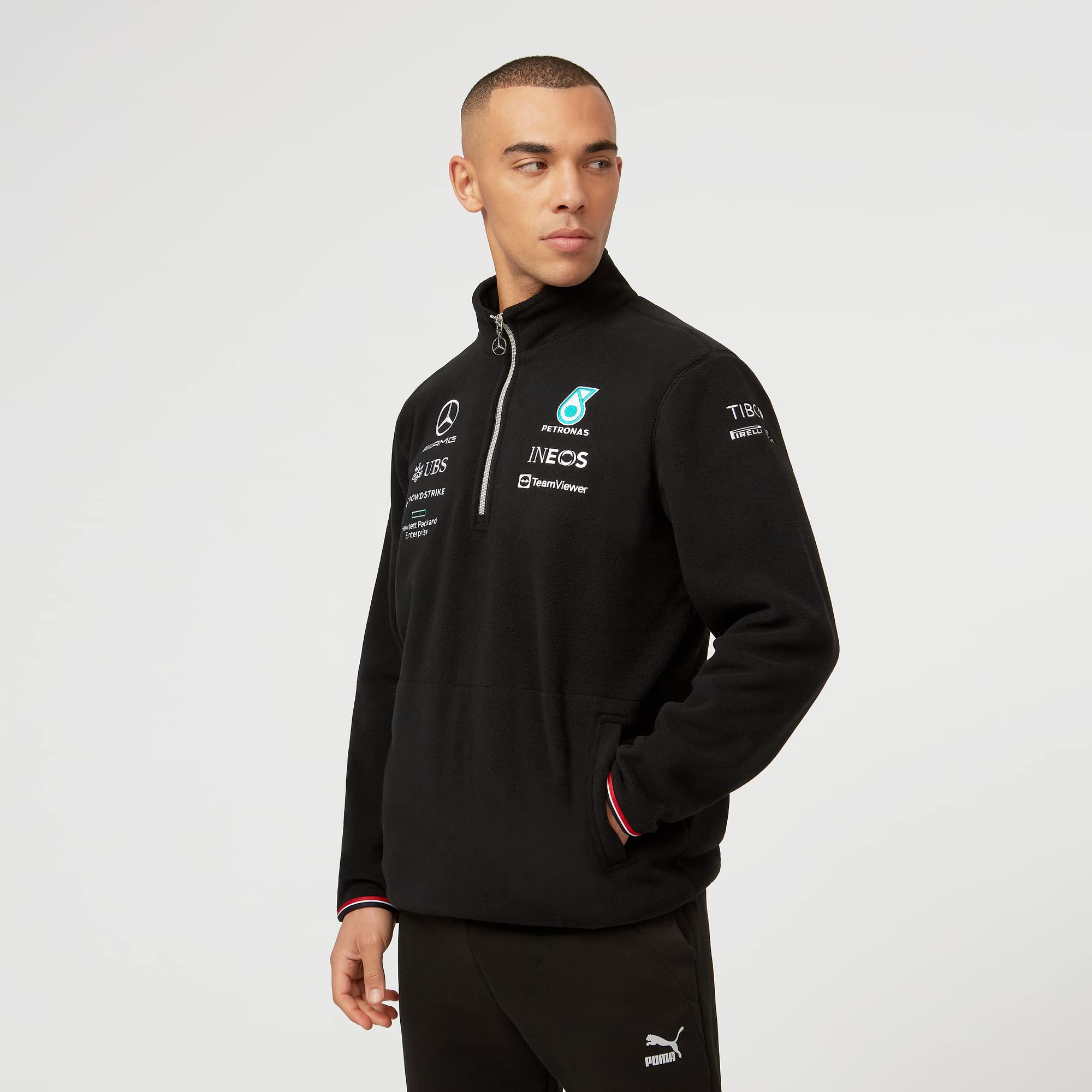 Mercedes AMG Petronas Formula One Team - Mercancía Oficial de Fórmula 1 - Forro polar con cremallera 1/4 Team 2022