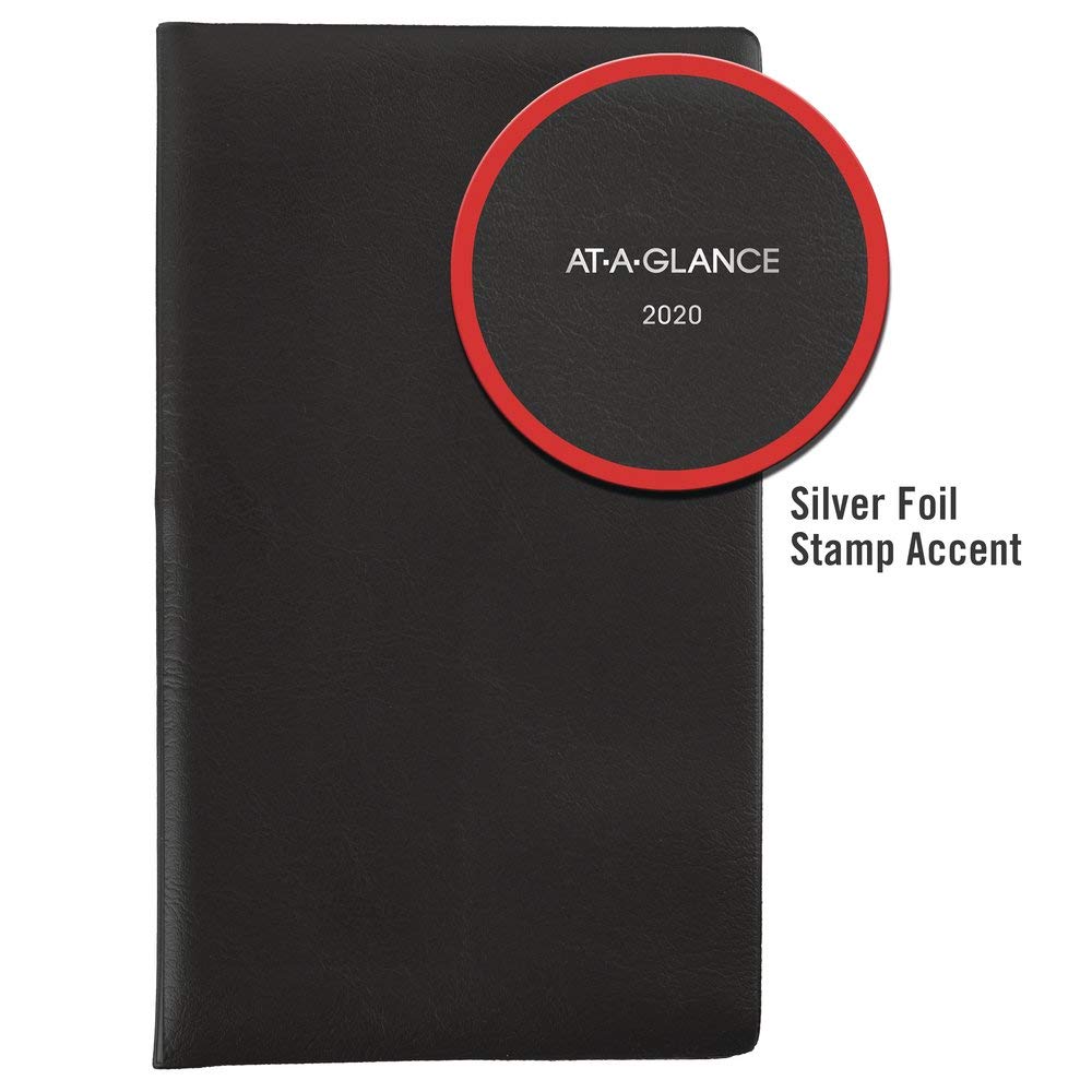 AT-A-GLANCE 2020 Agenda tascabile settimanale, DayMinder, 9,8 x 15,2 cm, nero (SK4800)