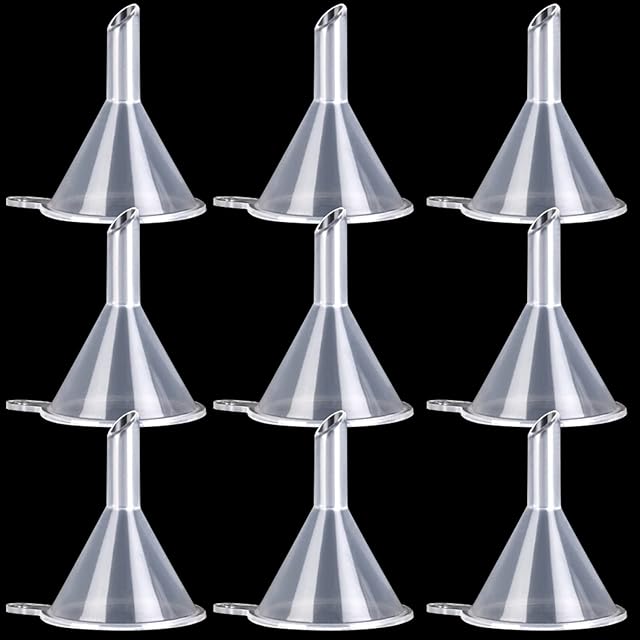 Small Clear Plastic Funnel Mini Funnel for Bottle Filling Perfumes Essential Oils, Science Laboratory Chemicals, Arts & Crafts Supplies Clear, 30 Pieces