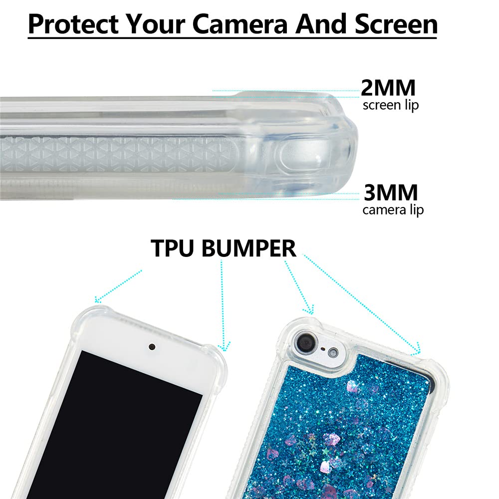 Funda Líquida Brillante Para IPod Touch 7/6/5: Carcasa De Silicona Con Purpurina Movediza Y Protección Antigolpes (Plata)