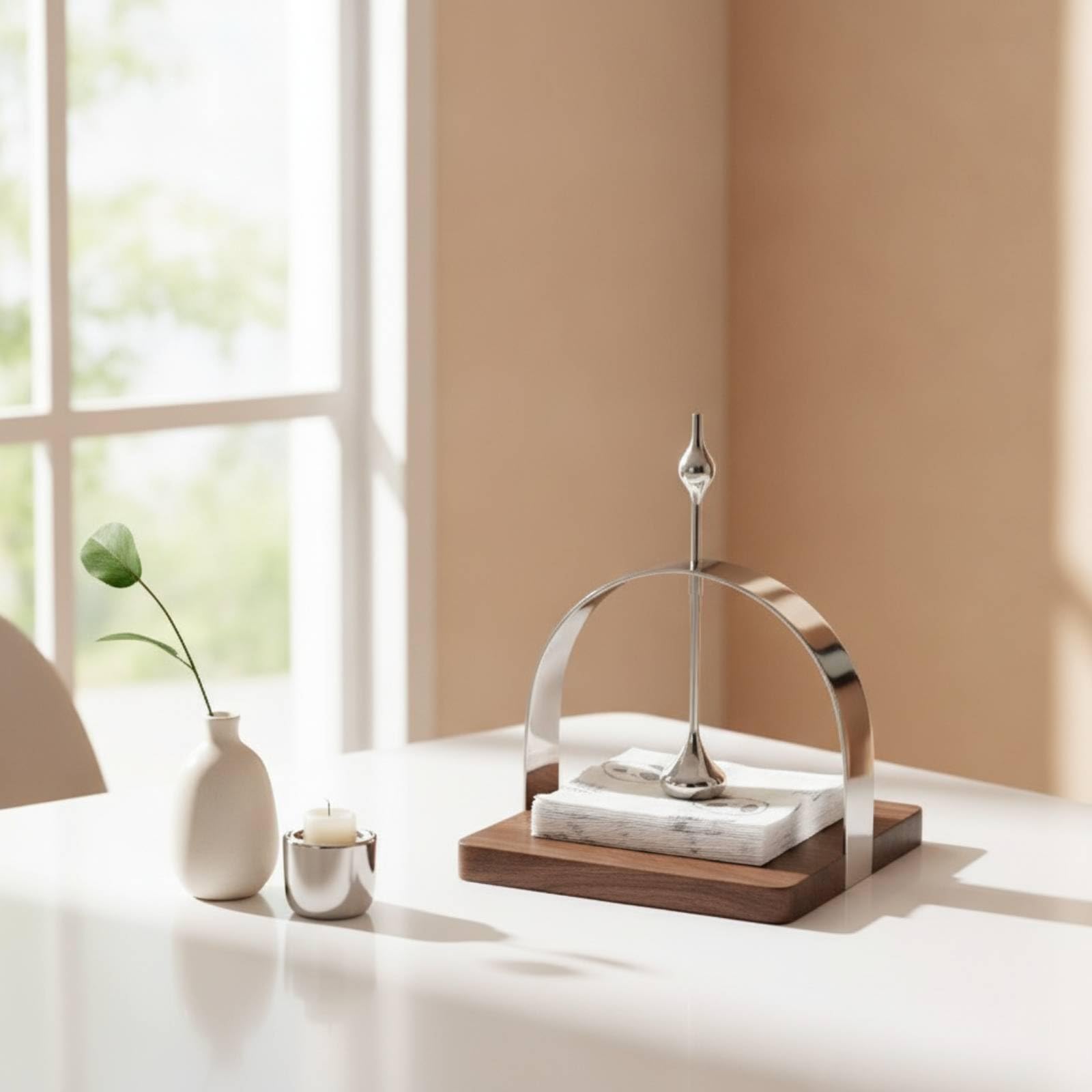 Soporte Servilletas Metal con Base Minimalista Servilletero con Base Antirayaduras Servilletero Mesa para Comedor