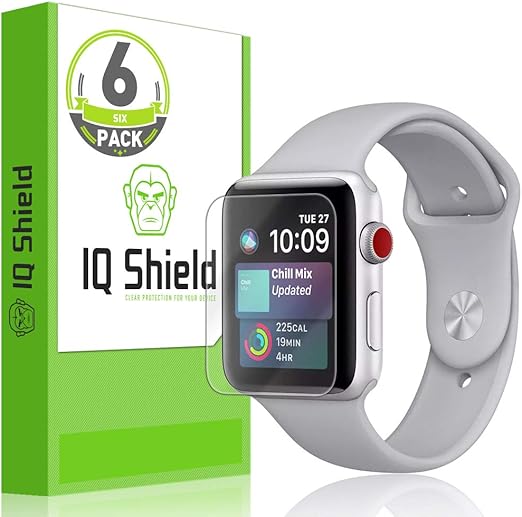 Amazon.com: IQ Shield Screen Protector Compatible with Apple Watch (42mm  S1, S2, S3)(6-Pack)(Ultimate) Anti-Bubble Clear Film : Cell Phones \u0026  Accessories