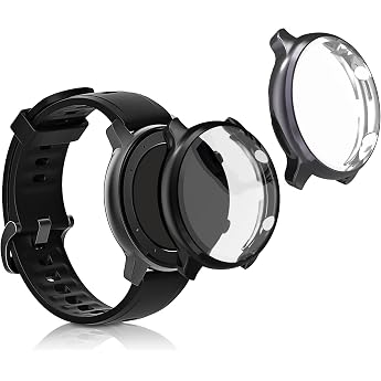 kwmobile 2 x Silicone Case for Huami Amazfit GTR 2 / 2e Protective Case - Full Body Display Cover Set Made of Silicone - Black / Grey