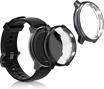 kwmobile 2 x Silicone Case for Huami Amazfit GTR 2 / 2e Protective Case - Full Body Display Cover Set Made of Silicone - Black / Grey