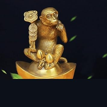 Desktop Decoration Ornaments Brass Monkey Decoration Brass Lucky Zodiac Monkey Decoration Living Room Home Shop Mascot Decoration Holder Desktop Office Decor