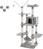 Feandrea Scratching Pole, Hammock, Cave, Sisal Pole, Light Gray Pct86 W, 1 Piece Pack of 1