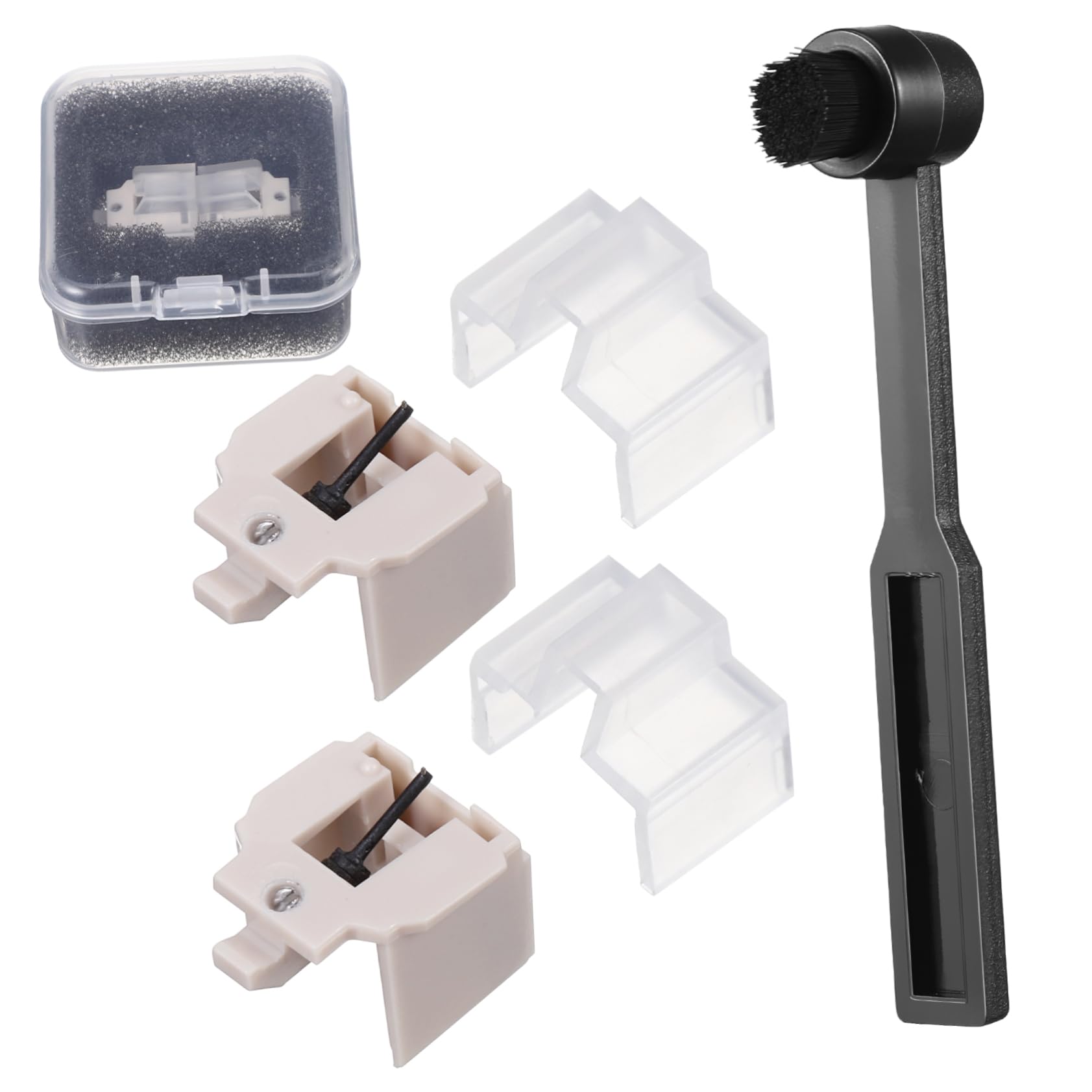 Puntina Magnetica Bianca per Giradischi, Set 1 Pezzo | Alluminio, Spazzola per Pulizia Inclusa, Compatibilità Ampia, Suono Chiaro
