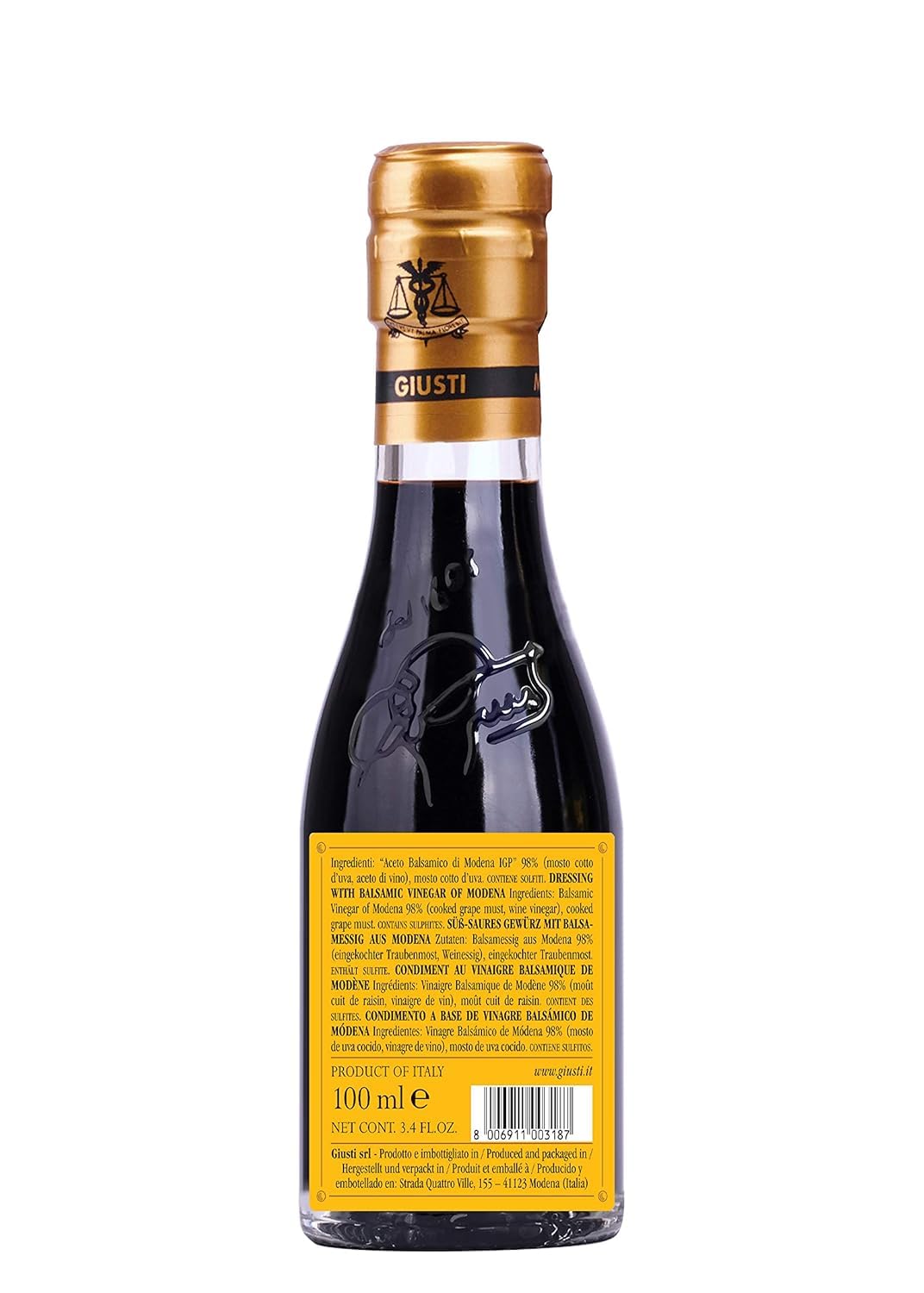 Giusti - Aceto Balsamico di Modena IGP 4 Medaglie d'oro - 100 ml con astuccio