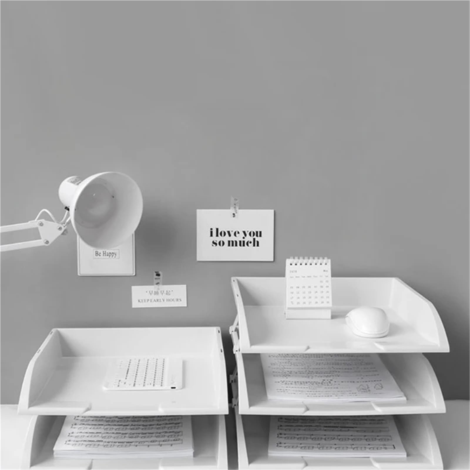 Portadocumenti da tavolo impilabile a 2/3 livelli, vassoio for lettere, organizer, portariviste, for riporre la carta, forniture for ufficio Per Ufficio(Two layers)