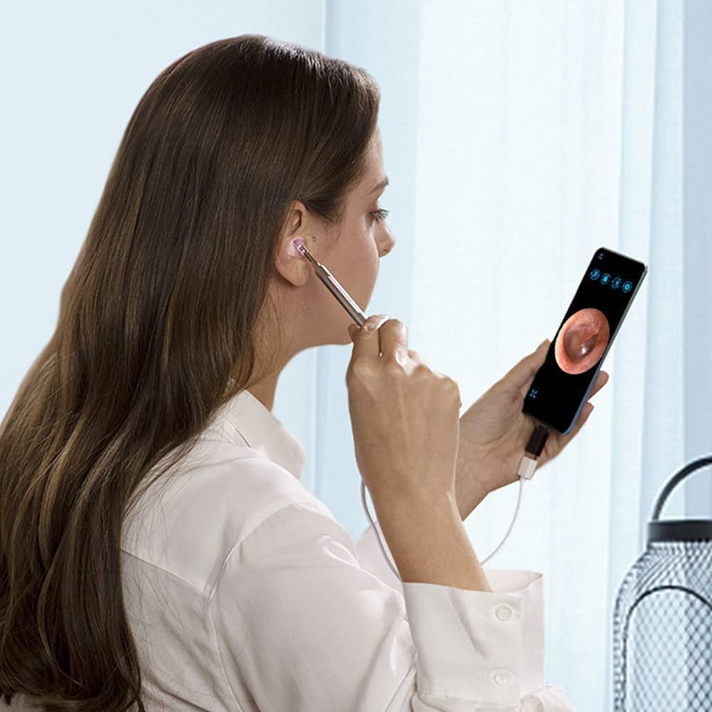 Limpiador de eliminación de Cera de Oreja con cámara de Oreja de 3,9 mm 6 DIRIGIÓ Luces, IP67 Video Impermeable Otoscopio for niños, Adultos