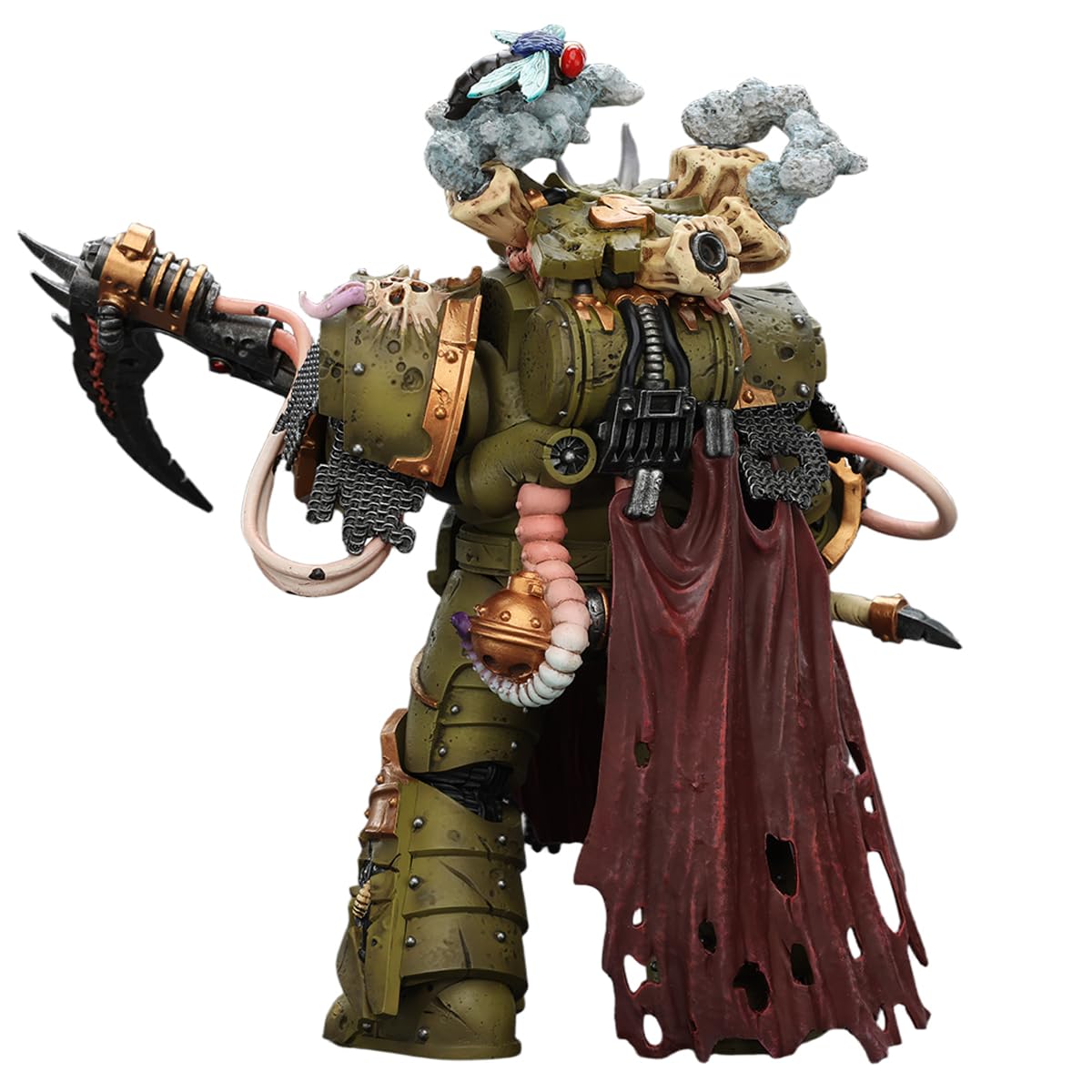 Warhammer 40k Figura de acción 1/18 Death Guard Deathshroud Terminator 1 with Manreaper and Plaguespurter Gauntlet 14 cm