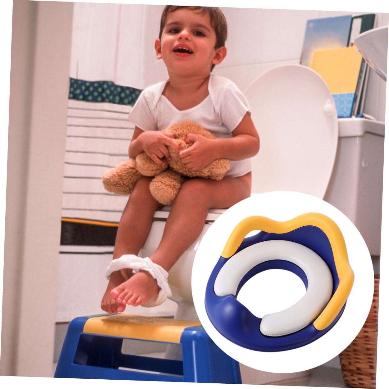 Hohopeti 1pieza Asiento De Entrenamiento Infantil Para Inodoro Potty Seat Antideslizante Para Niño Niña Fácil De Limpiar y Compatible La Mayoría Inodoros Degradado