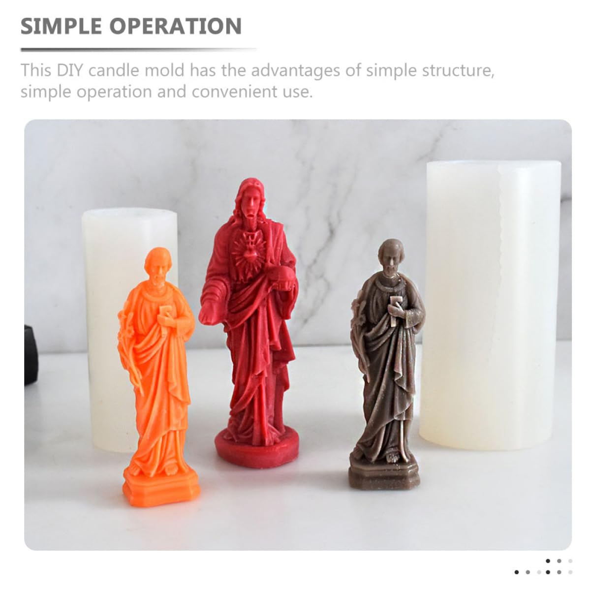 Jesus Silicone Mold Per Creazione Di Candele e Saponi Stampo Silicone Flessibile Per Statue Diy Per Uso Ripetuto e Altri Materiali