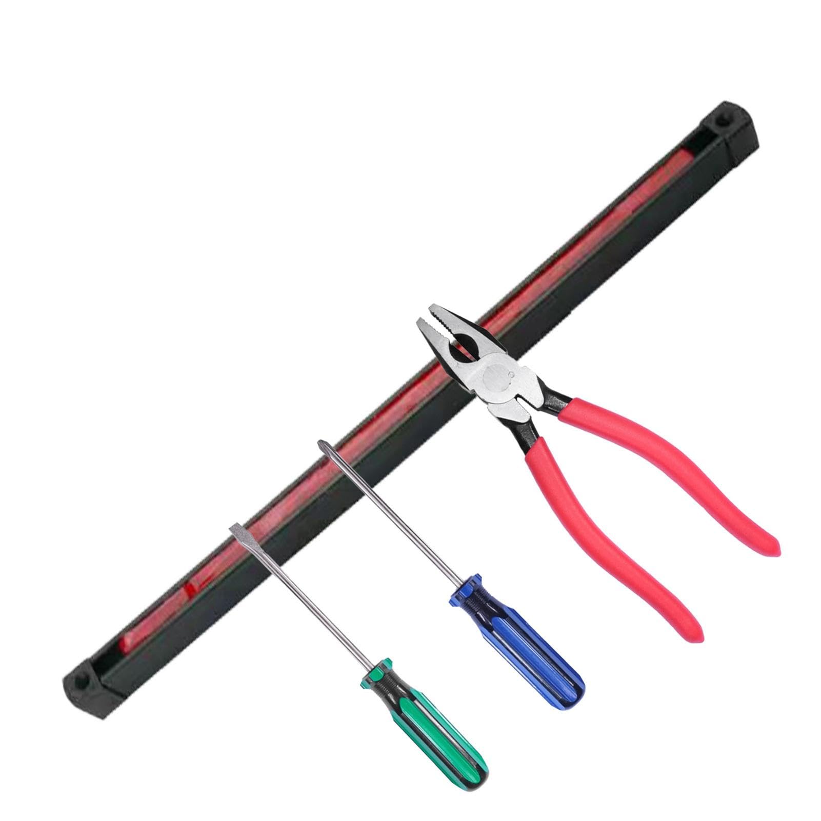 Tira magnética de herramientas de 1/3 – Tira magnética para destornillador, tira magnética de llave | Tira de soporte de herramientas de pared resistente, tira magnética portátil para banco de | Accesorios de garaje, organización de garaje que ahorra espa