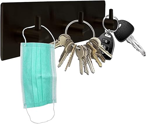 Ganchos para llaves de pared, soporte para llaves para decoración de pared con 3 ganchos para llaves, perchero, colgador de bolso, gancho para