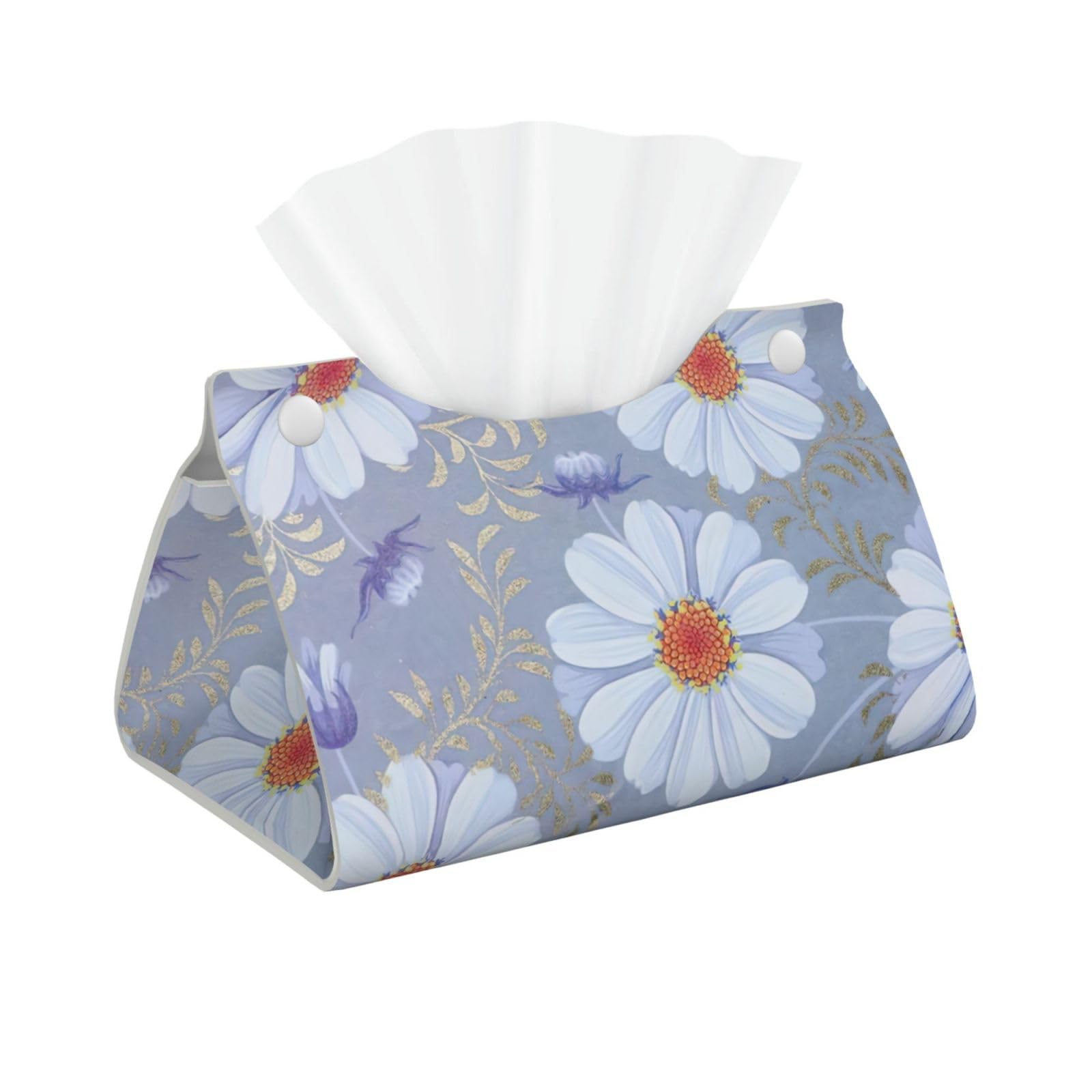 Daisy Blue. Print Long Tissue Box Cover Tissue Dispenser Box For Living Room, Office, Car, Bathroom