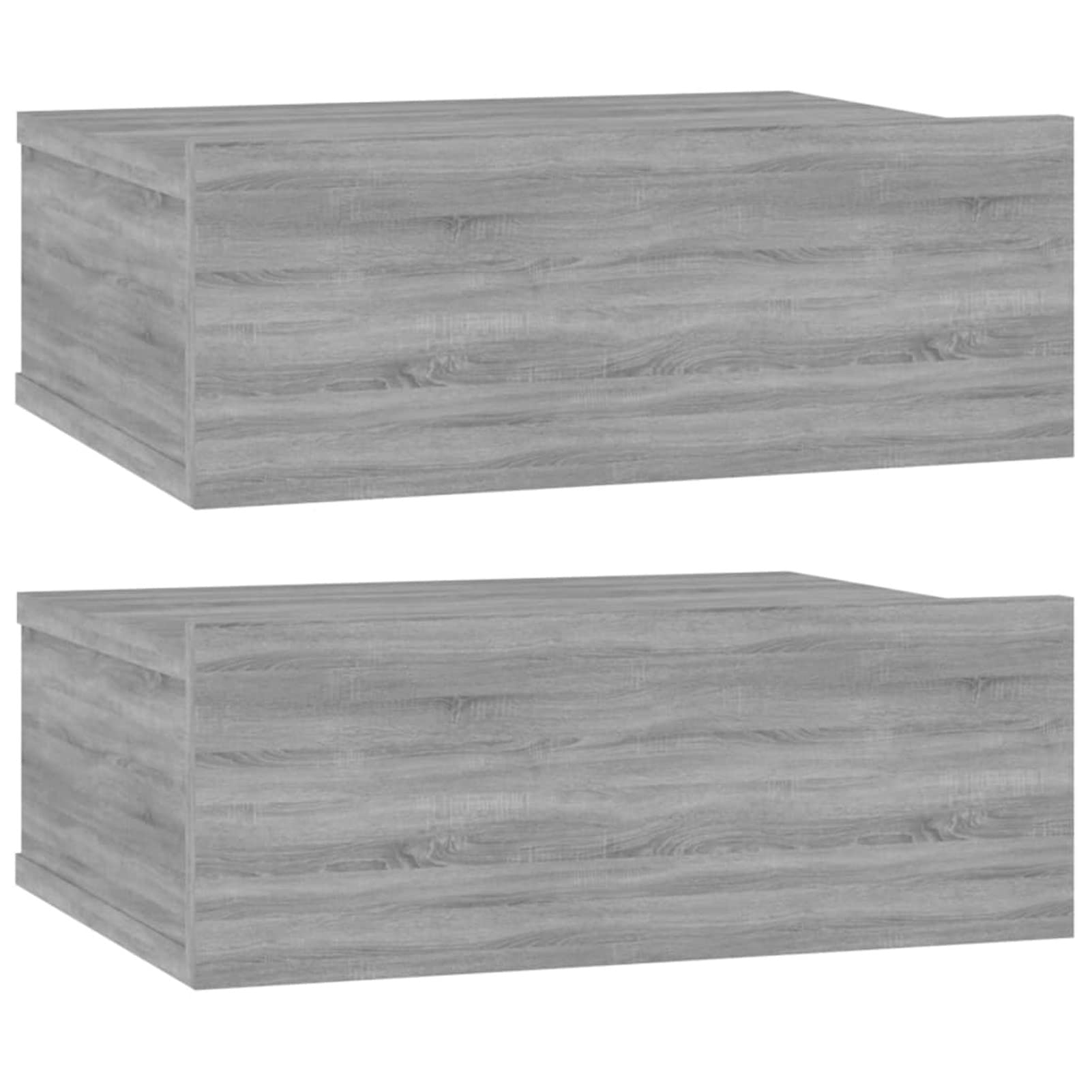 Homgoday Mesitas de noche flotantes Sonoma, color gris, 40 x 30 x 15 cm, madera de ingeniería, mesita de noche flotante, mesita de noche montada en la pared, mueble de almacenamiento para dormitorio