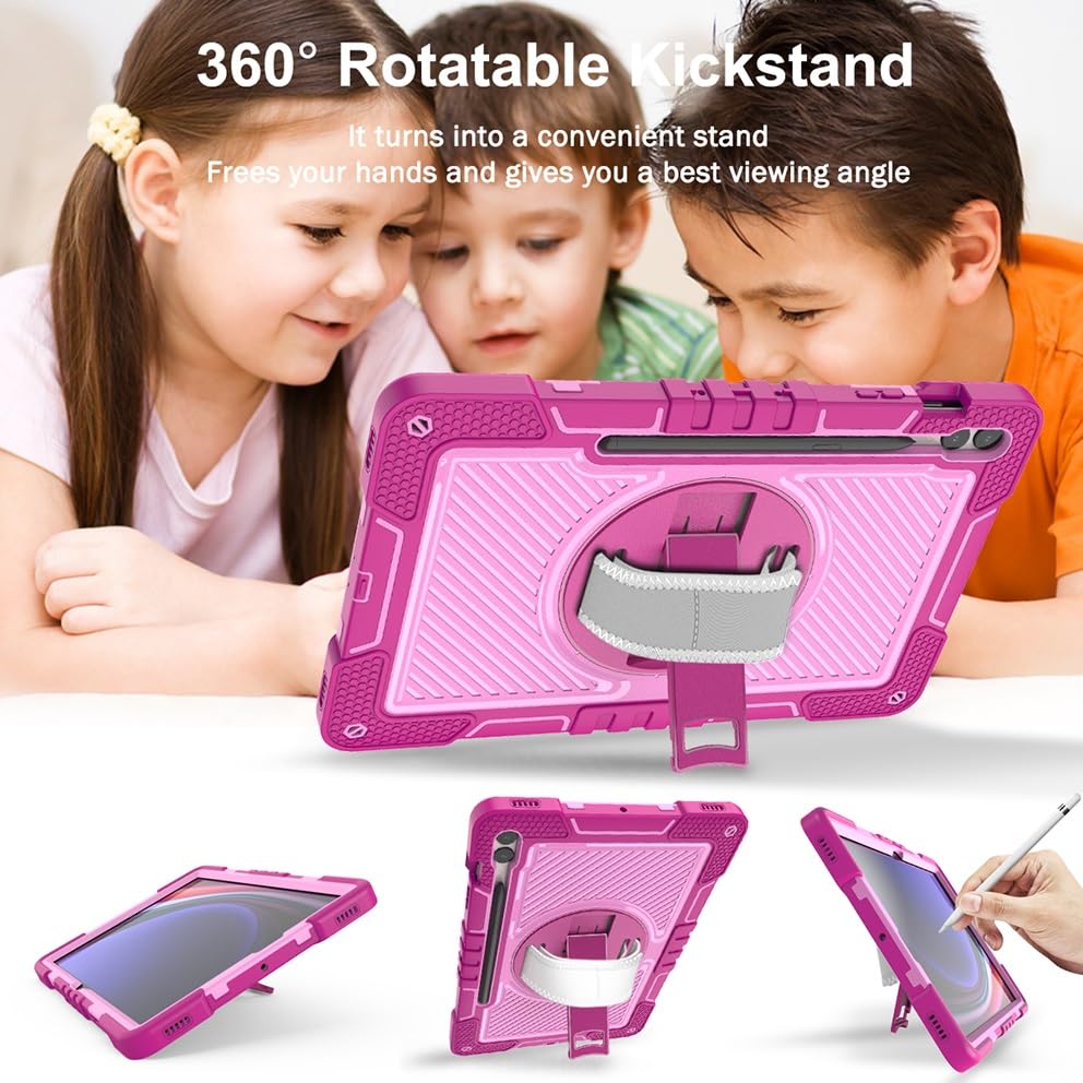 Custodia protettiva per tablet PC resistente e robusta custodia compatibile con Samsung Galaxy Tab S9 Plus 12,4 pollici modello 2023 (SM-X810/X816/X818), custodia protettiva antiurto con