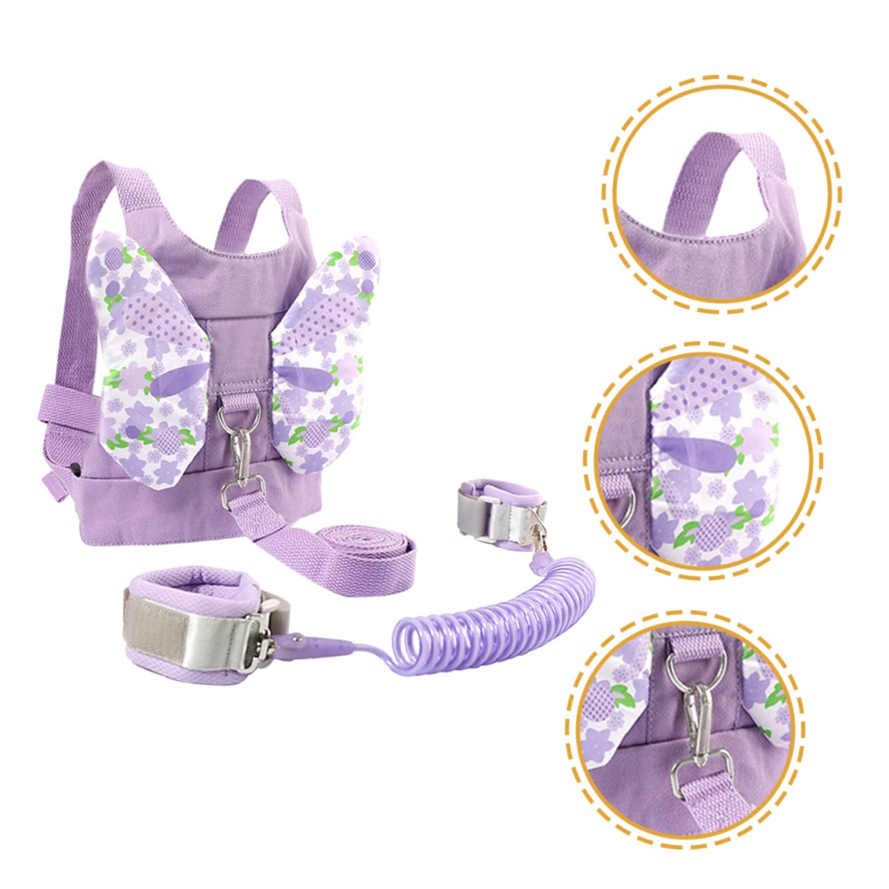 YARNOW 1Set Butterfly Leash with Rotating Wrist Link Lost Harness for Cute Cartoon Design for Outdoor Safety and Freedom