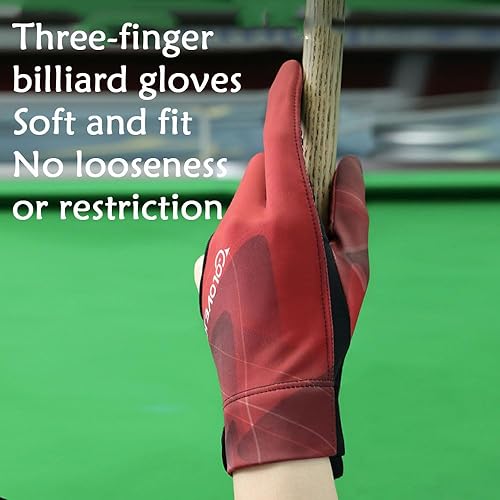Miniatura 4 de Guante de Billar para Mano Izquierda, Guantes de Billar para Mano Izquierda de 3 Dedos, Guante Deportivo para Taco de Snooker Popular, Guante de