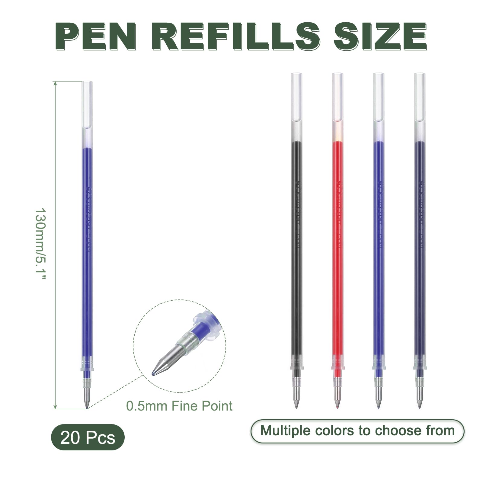 PATIKIL Gel Pen Refills 0.5mm Fine Point - Image 2