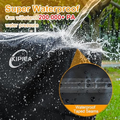 Image of Kipiea 600D Pellet Grill Cover for Weber Searwood XL 600 & Smoque XL, Waterproof BBQ Smoker Cover, UV Resistant, No Tear, No Fading