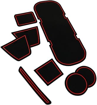 Amazon The Earth Crew 車 内装 インテリアラバーマット ドレスアップ 滑り止め 汚れ防止 トヨタ 86 スバル Brz レッド ノンスリップマット 車 バイク