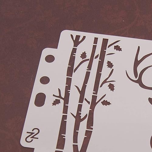 Miniatura 6 de Plantillas de pintura de plástico PET de diseño hueco de ciervos, perfectas para diseño textil, decoración de pared, ventana, papel, álbumes de