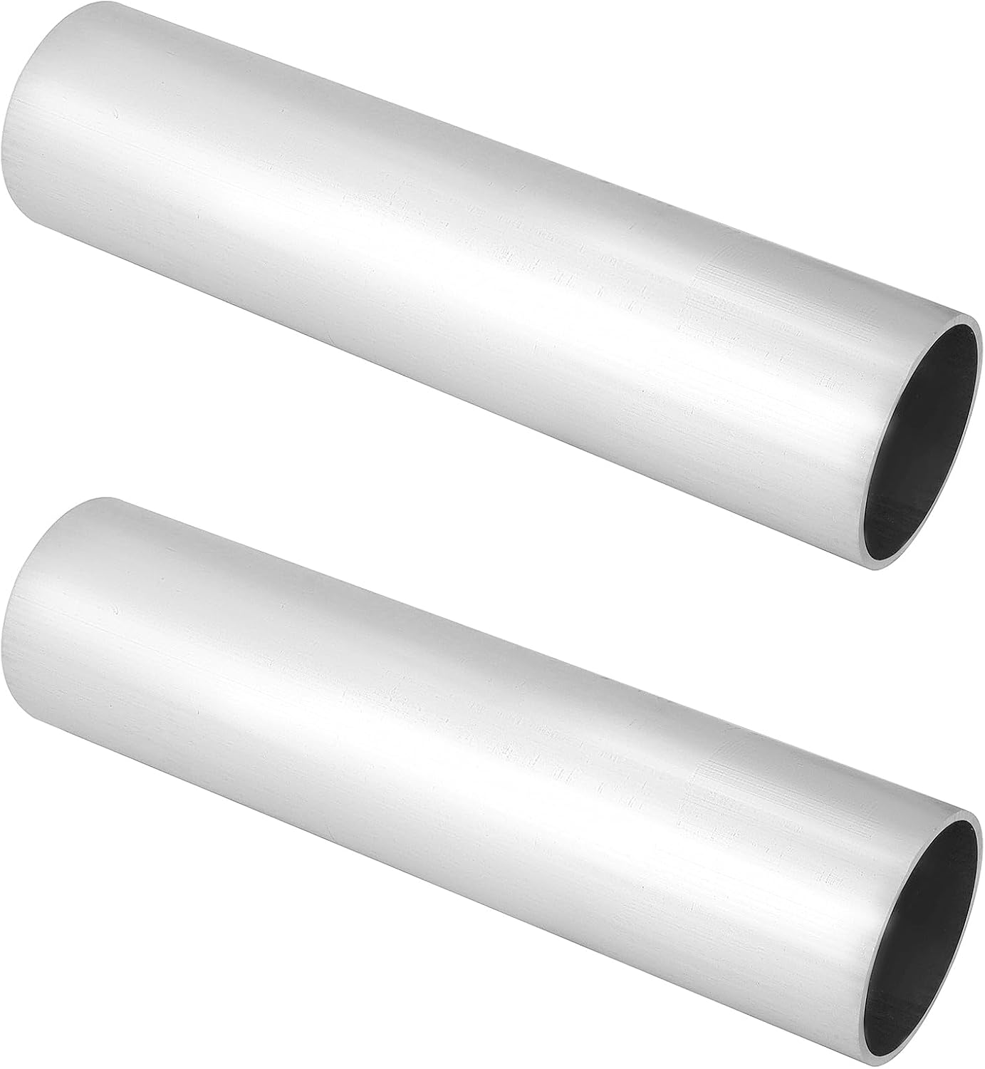 QWORK Aluminum Intercooler Pipe, 2 Pack - OD 3" (76mm), Length 11.8" (300mm), Brushed