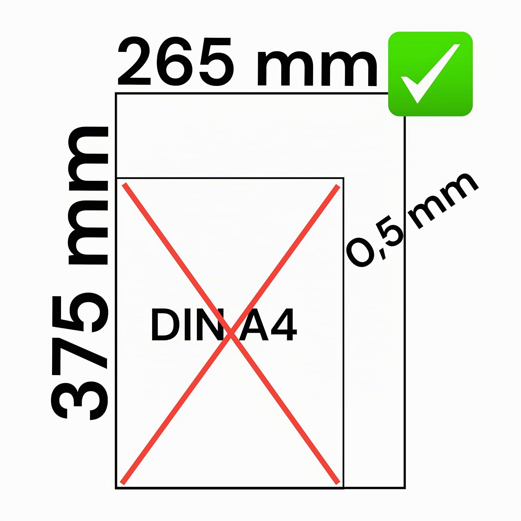 Lot de 5 films de thermoformage, film de pochoir, découpe plus grande que A4, 375 x 265 x 0,5 mm, PET-A, thermoforme, transparent