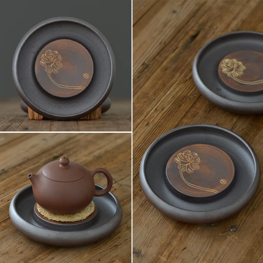 Bandeja de té Simple for el hogar, Bandeja for Servir té, Soporte for Olla de cerámica de 16,8 cm, Juego de té for Almacenamiento de Agua, Bandeja de té, Juego de té japonés Kung Fu