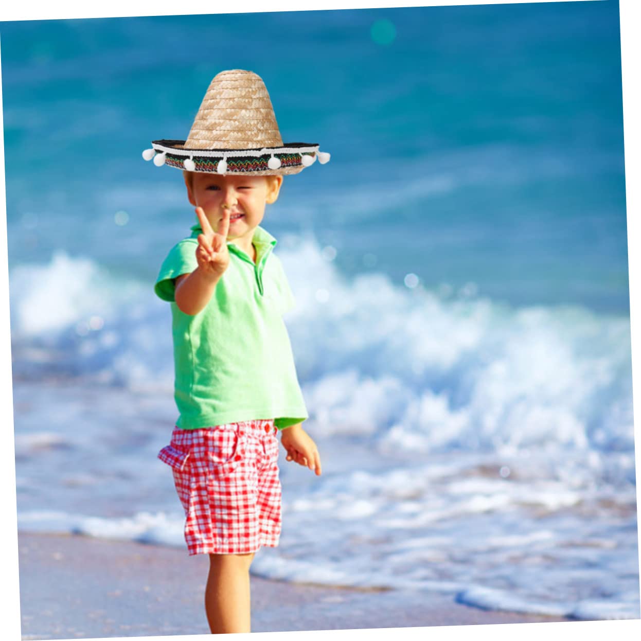 Gadpiparty Gorro Sol 3 Piezas Sombrero De para El Sol De Playa Sombrero De Fiesta Cinco De Mayo Sombrero Ancho De Verano Vestido De Verano Sombrero De Hawaiano Vestirse Niño Ropa Palmera