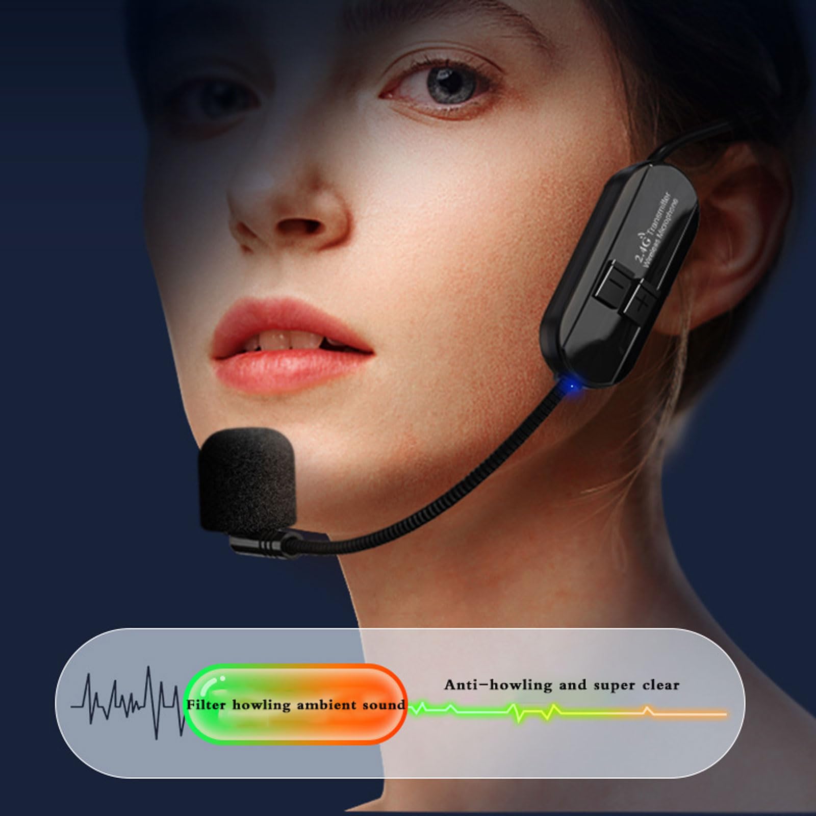 Microfono ad archetto microfono ad archetto professionale microfono ad archetto bluetooth Microfono A Condensatore,Microfono ad Archetto Wireless per Guida Turistica/Insegnamento/Promozione/Discorso