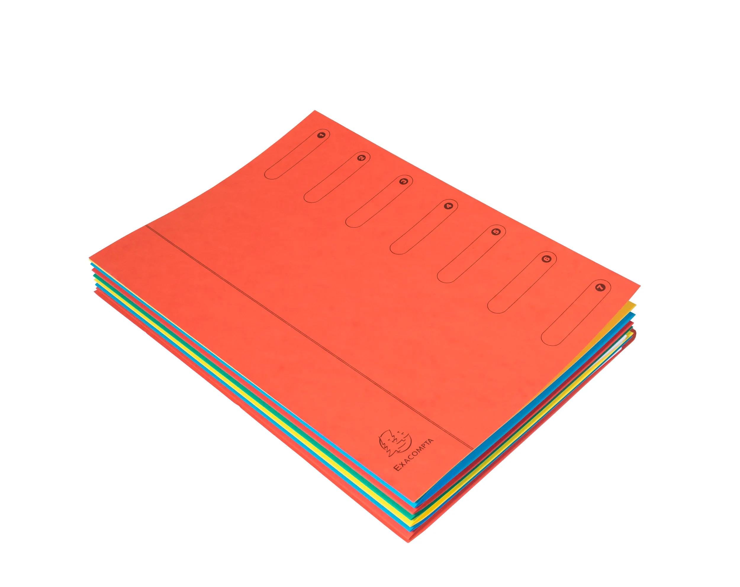 Exacompta - Ref 5107E - Box of 8 HARMONIKA File Boxes - Without Elastic Bands and Printed Windows - Glossy Card Cover - Expandable Back - 7 compartments - for A4 - Size 24,5 x 32 cm - red - Image 2