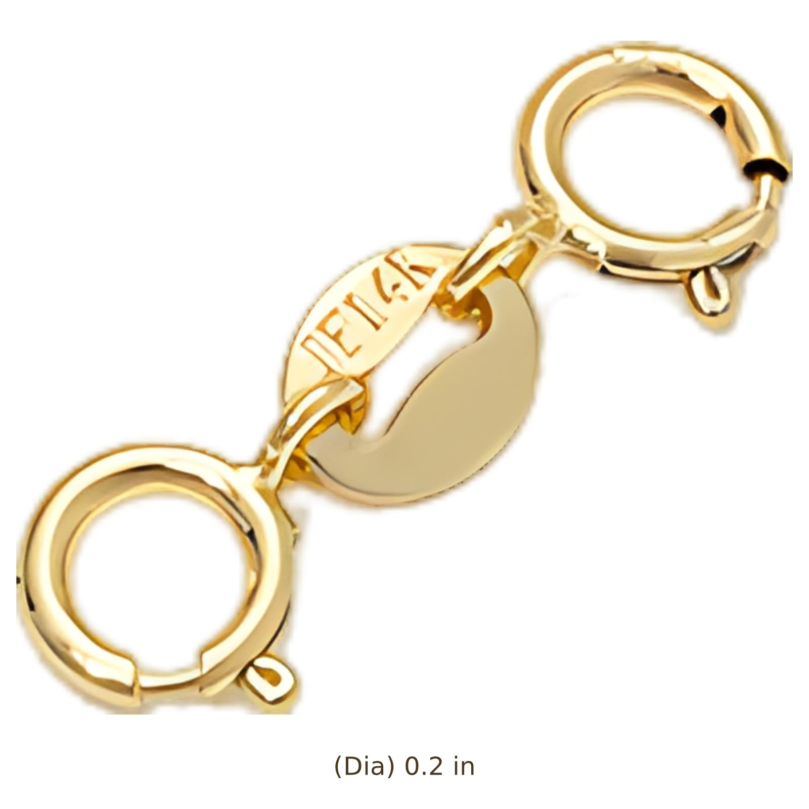 8 Stk. vergoldete Doppel-Springverschlüsse, 0,2 in / 0,5 cm, S925 versilberte kleine Ei-Ellipse-Perlenendstücke, mit JF14K Gravur, Zubehör für DIY-Halskette, Armband, Schmuckherstellung