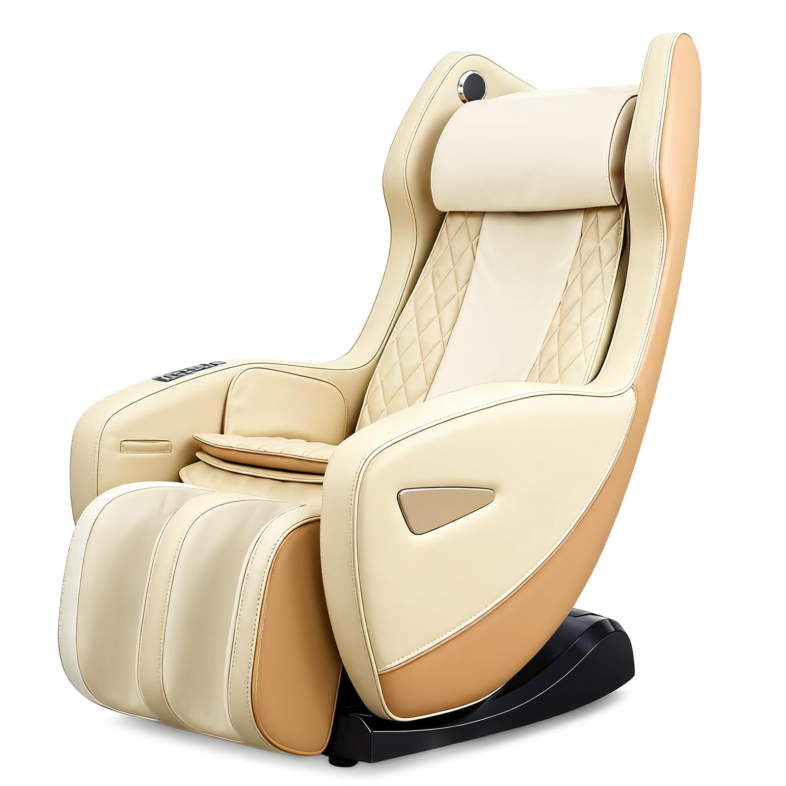Poltrona massaggiante, sedia a sdraio elettrica, tecniche di massaggio bionico, altoparlante Bluetooth, sedia massaggiante salvaspazio per hotel, saloni, ufficio e uso domestico (crema-beige)