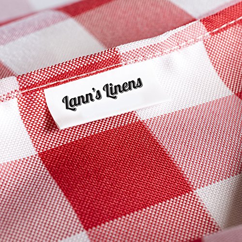 Lann's Linens - 60" X 126" Premium Checkered Tablecloth - Rectangular Polyester Fabric Picnic Table Cover - Red & White Gingham Cloth #TOP2