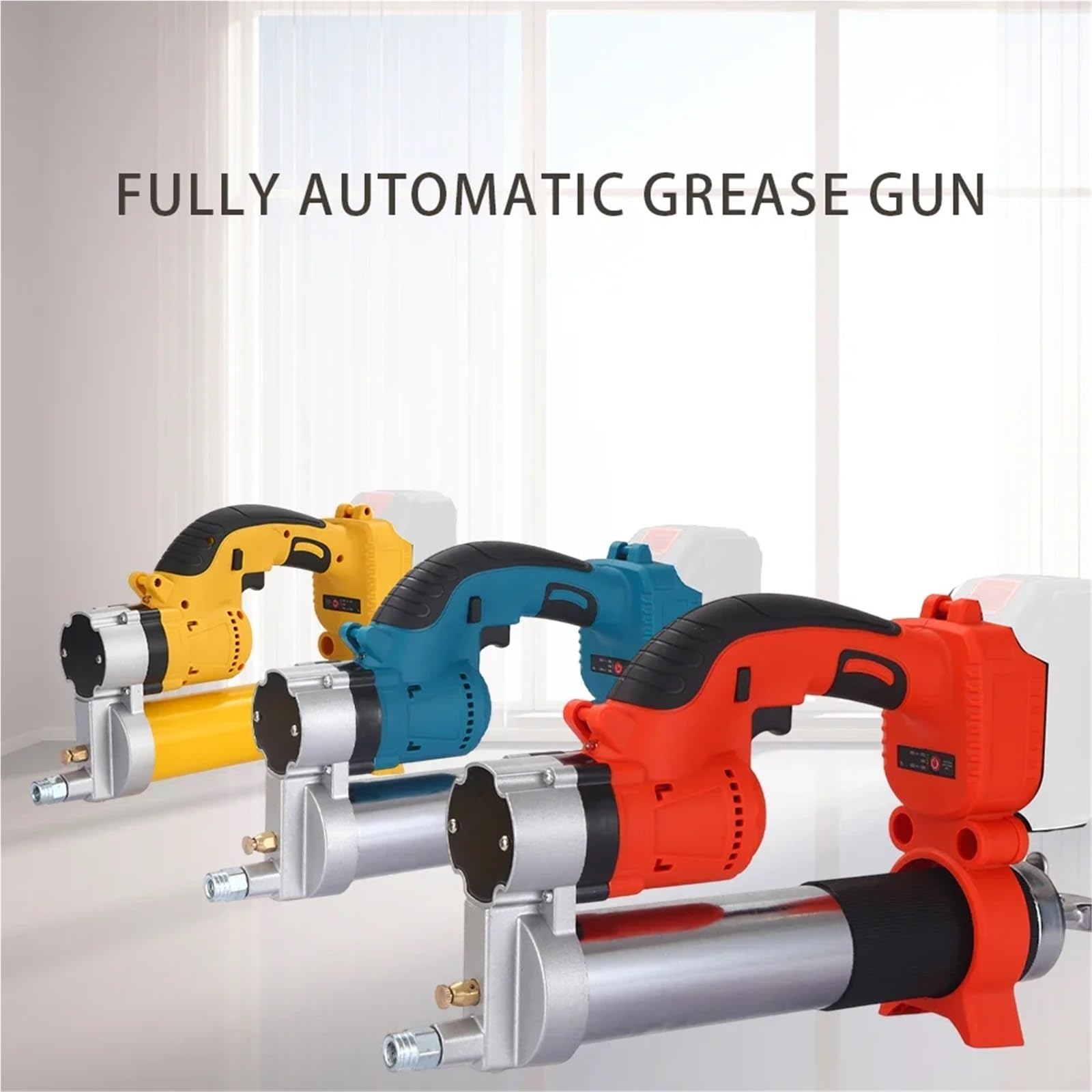 Pistola de engrase portátil automática con motor sin escobillas de 21 V y batería de litio for rellenar cartuchos y realizar el mantenimiento de su coche.(Blauw)