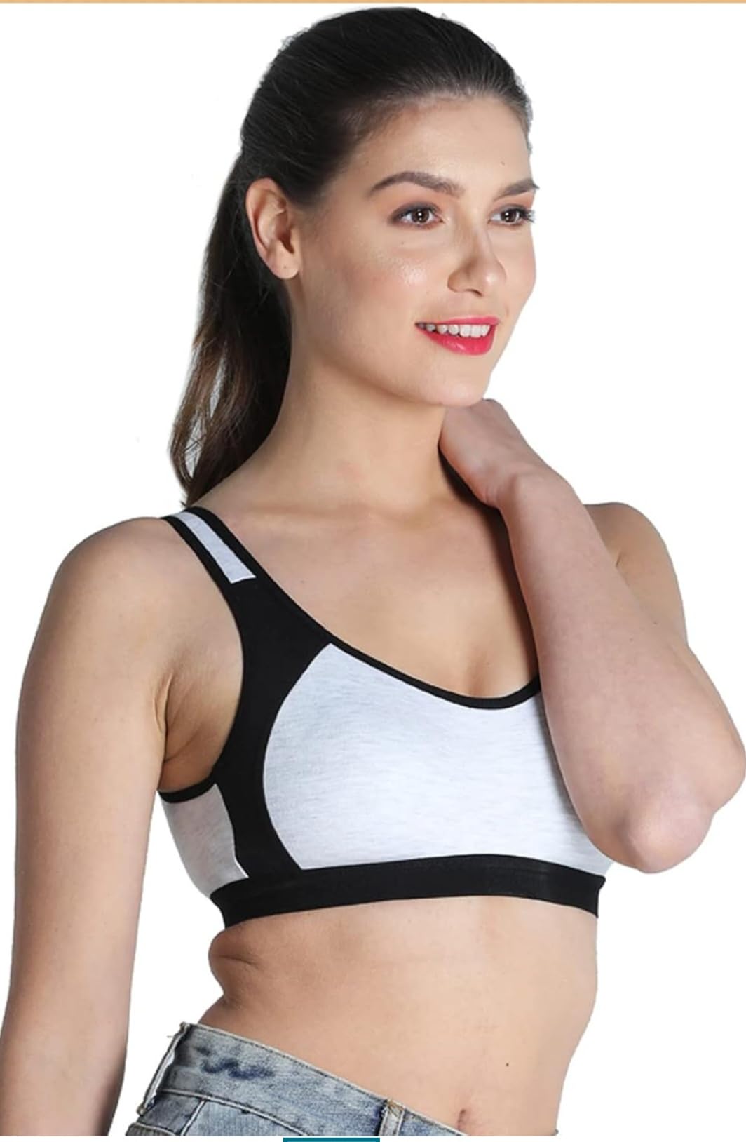 High Impact Sports Bra for Women | Non-Padded Wireless Gym Wear | Bounce Control Activewear Bralette | Cotton Blend Stretch Workout Top for Running, Yoga, Cycling & Training-image-17