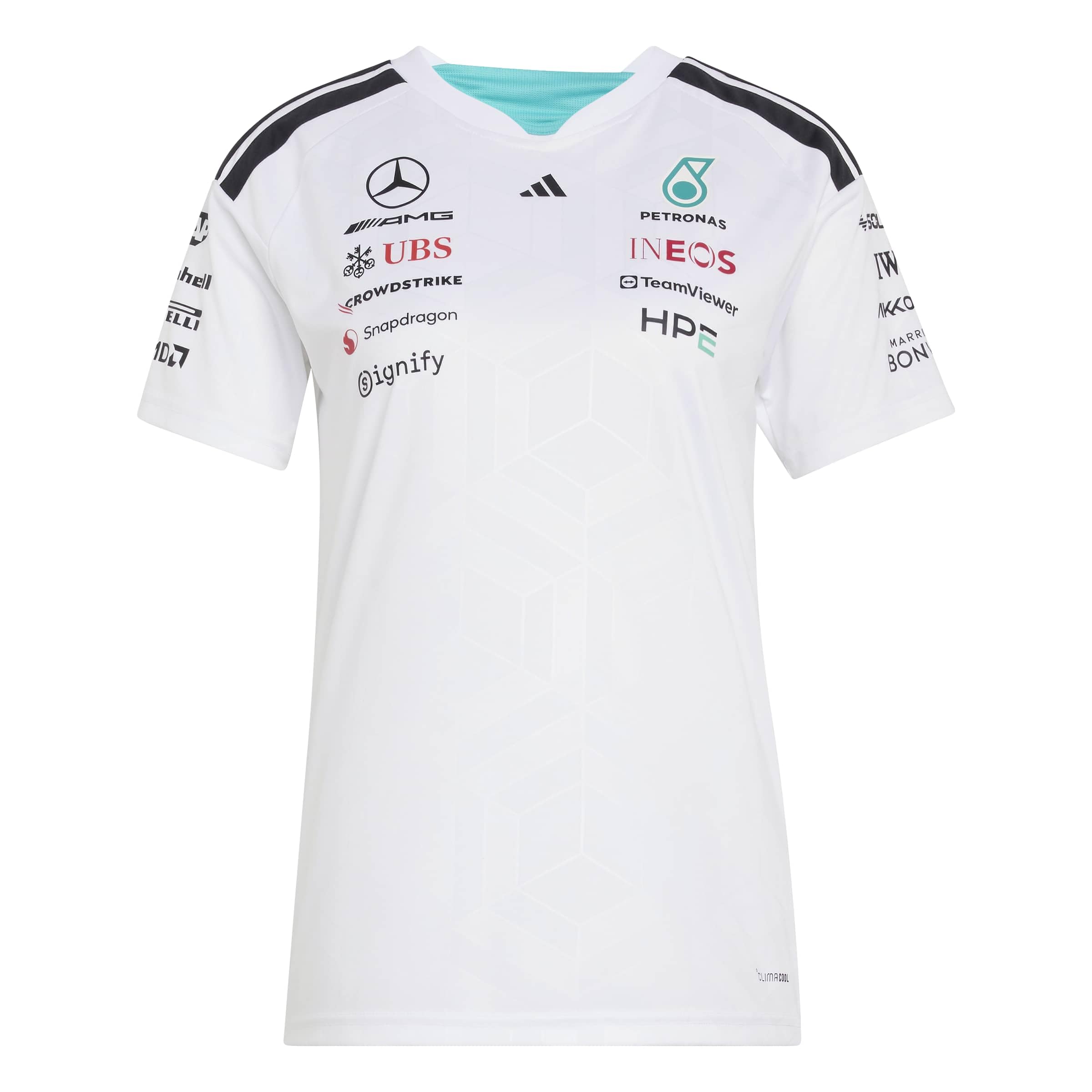 Adidas Women's Blanc Mercedes Amg Jersey Petronas Formula One Team Driver